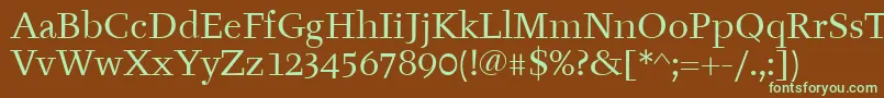 Шрифт TyfaItcBook – зелёные шрифты на коричневом фоне