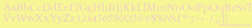 TyfaItcBook Font – Pink Fonts on Yellow Background