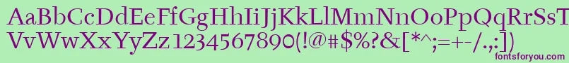 Шрифт TyfaItcBook – фиолетовые шрифты на зелёном фоне