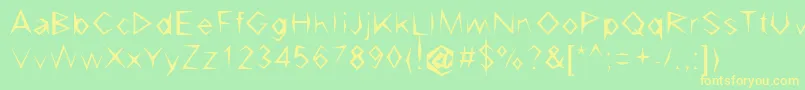 Dpcarved Font – Yellow Fonts on Green Background