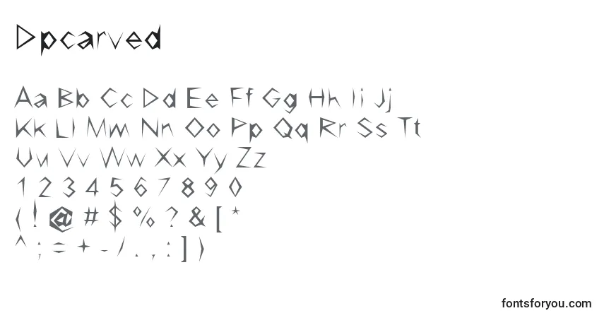 characters of dpcarved font, letter of dpcarved font, alphabet of  dpcarved font