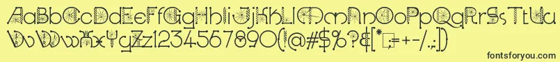 KingthingsSpirogyra Font – Black Fonts on Yellow Background