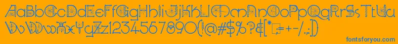 KingthingsSpirogyra Font – Blue Fonts on Orange Background