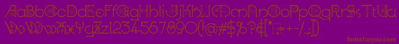 KingthingsSpirogyra-Schriftart – Braune Schriften auf violettem Hintergrund