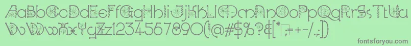 KingthingsSpirogyra Font – Gray Fonts on Green Background