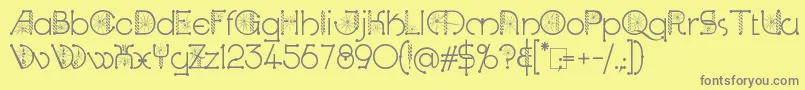 KingthingsSpirogyra Font – Gray Fonts on Yellow Background