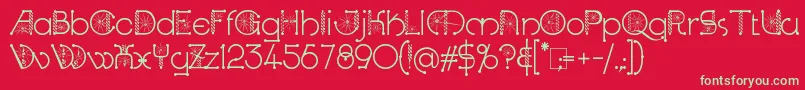 KingthingsSpirogyra Font – Green Fonts on Red Background