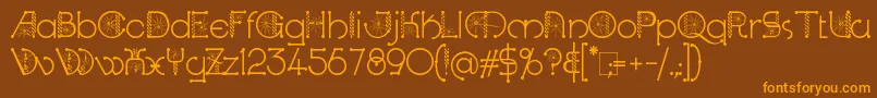 KingthingsSpirogyra Font – Orange Fonts on Brown Background