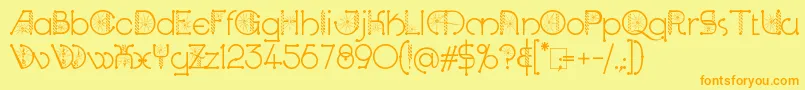 KingthingsSpirogyra Font – Orange Fonts on Yellow Background