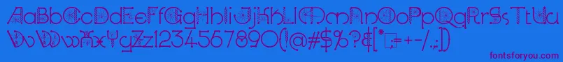 KingthingsSpirogyra Font – Purple Fonts on Blue Background