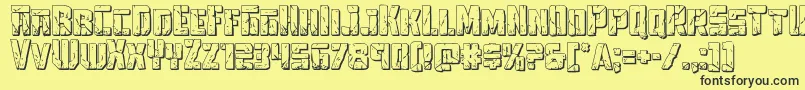 Towerruins3D2 Font – Black Fonts on Yellow Background