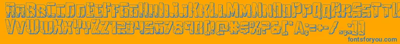 Towerruins3D2 Font – Blue Fonts on Orange Background