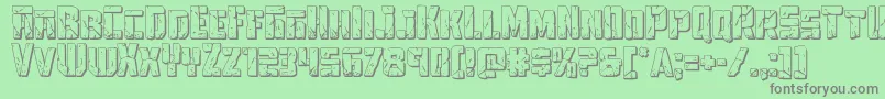 Towerruins3D2 Font – Gray Fonts on Green Background