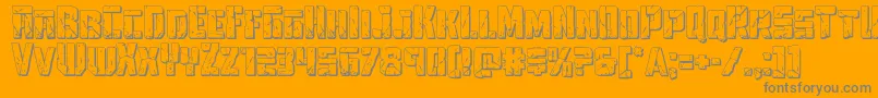 Towerruins3D2-Schriftart – Graue Schriften auf orangefarbenem Hintergrund