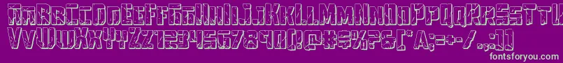 Towerruins3D2 Font – Green Fonts on Purple Background