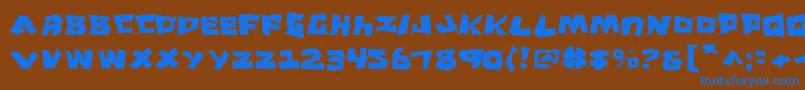 フォントCroj – 茶色の背景に青い文字