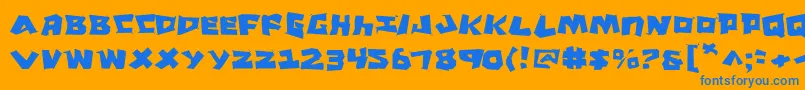 Croj Font – Blue Fonts on Orange Background