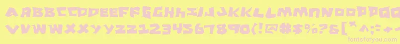 Croj Font – Pink Fonts on Yellow Background