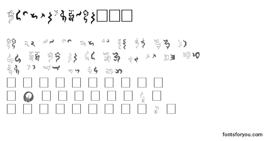 A fonte ModernVulcan1.1 – alfabeto, números, caracteres especiais