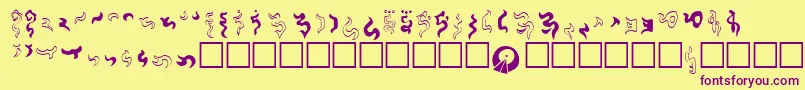 ModernVulcan1.1 Font – Purple Fonts on Yellow Background