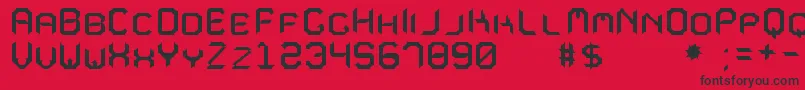 MavoleSinpoTfb-Schriftart – Schwarze Schriften auf rotem Hintergrund