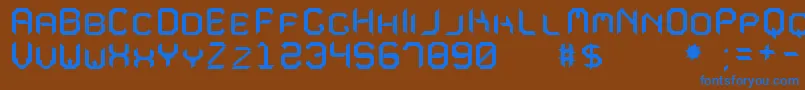 フォントMavoleSinpoTfb – 茶色の背景に青い文字