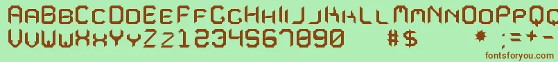 フォントMavoleSinpoTfb – 緑の背景に茶色のフォント
