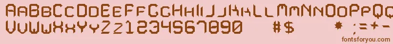 MavoleSinpoTfb-Schriftart – Braune Schriften auf rosa Hintergrund