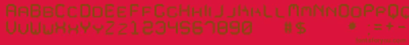 フォントMavoleSinpoTfb – 赤い背景に茶色の文字
