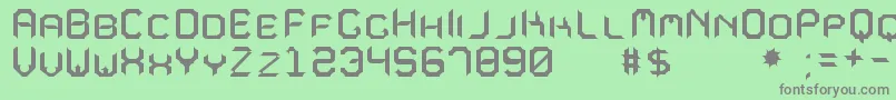 MavoleSinpoTfb-Schriftart – Graue Schriften auf grünem Hintergrund