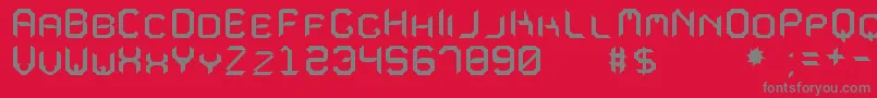 MavoleSinpoTfb-Schriftart – Graue Schriften auf rotem Hintergrund