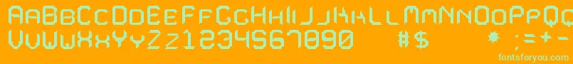 MavoleSinpoTfb-Schriftart – Grüne Schriften auf orangefarbenem Hintergrund