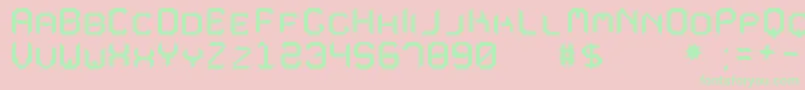 MavoleSinpoTfb-Schriftart – Grüne Schriften auf rosa Hintergrund