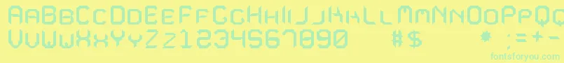 MavoleSinpoTfb-fontti – vihreät fontit keltaisella taustalla
