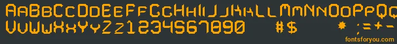 フォントMavoleSinpoTfb – 黒い背景にオレンジの文字
