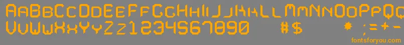 フォントMavoleSinpoTfb – オレンジの文字は灰色の背景にあります。