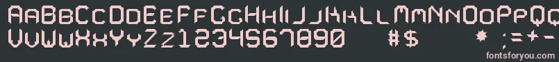 MavoleSinpoTfb-fontti – vaaleanpunaiset fontit mustalla taustalla