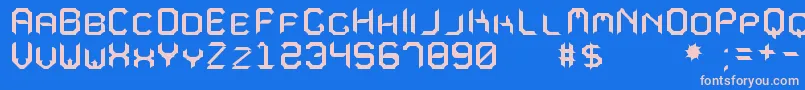 フォントMavoleSinpoTfb – ピンクの文字、青い背景