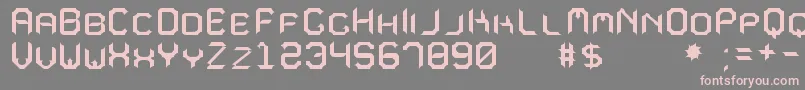 MavoleSinpoTfb-fontti – vaaleanpunaiset fontit harmaalla taustalla