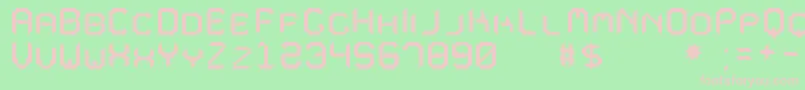 MavoleSinpoTfb-Schriftart – Rosa Schriften auf grünem Hintergrund
