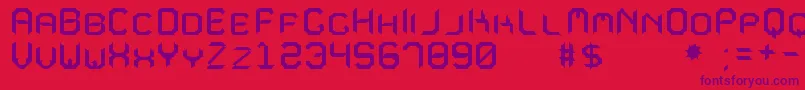 フォントMavoleSinpoTfb – 赤い背景に紫のフォント
