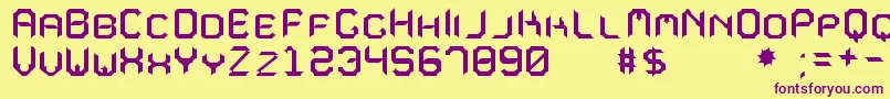 MavoleSinpoTfb-Schriftart – Violette Schriften auf gelbem Hintergrund