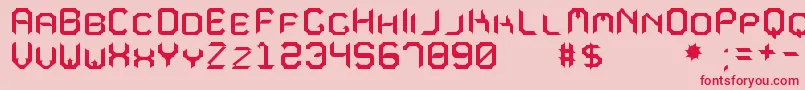 MavoleSinpoTfb-Schriftart – Rote Schriften auf rosa Hintergrund