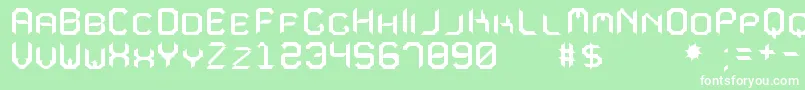 MavoleSinpoTfb-Schriftart – Weiße Schriften auf grünem Hintergrund