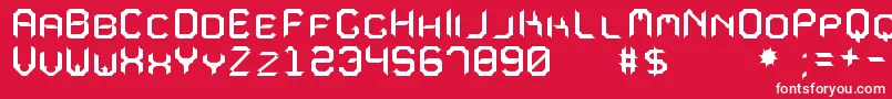 MavoleSinpoTfb-Schriftart – Weiße Schriften auf rotem Hintergrund