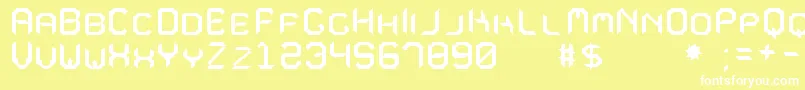 フォントMavoleSinpoTfb – 黄色い背景に白い文字