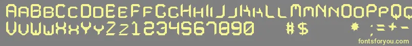 MavoleSinpoTfb-Schriftart – Gelbe Schriften auf grauem Hintergrund