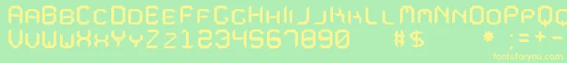 MavoleSinpoTfb-fontti – keltaiset fontit vihreällä taustalla