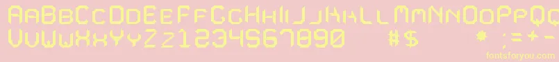 フォントMavoleSinpoTfb – 黄色のフォント、ピンクの背景