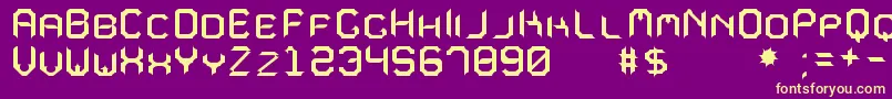 MavoleSinpoTfb Font – Yellow Fonts on Purple Background